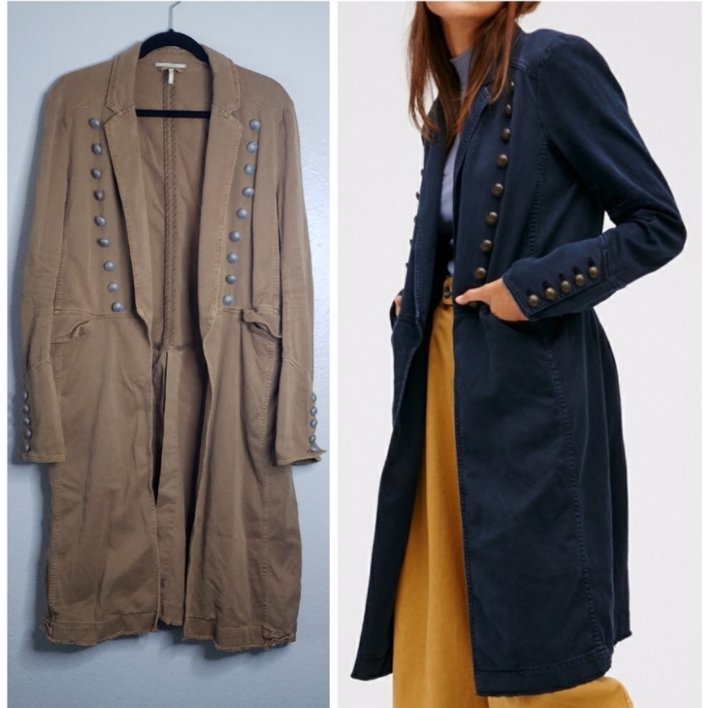 Women's Tan Military Style Coat